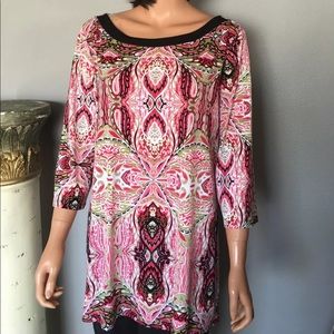 East 5th Women XL Tunic Top Designer Paisley Hip
